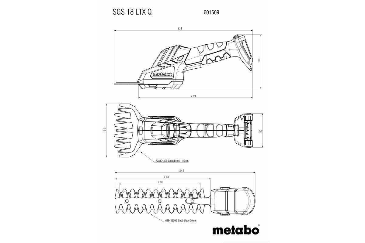 Metabo 601609840 - Tijera cortasetos y cortacésped de batería SGS 18 LTX Q