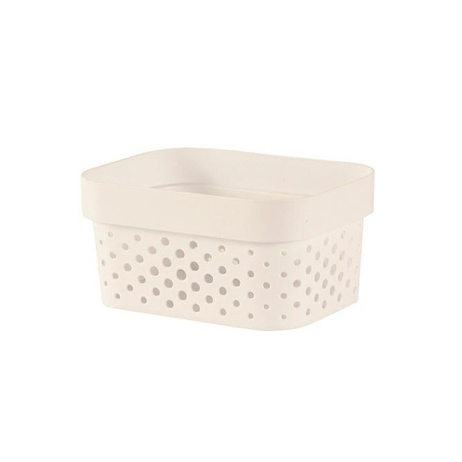 Curver | Cesta Infinity Dots Xs 1,4 l reciclaje, blanco, 100% material reciclado, 17 x 12,6 x 8,4 cm