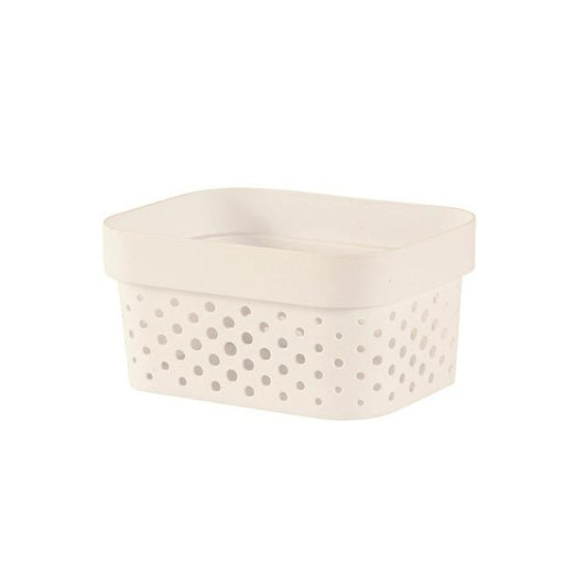 Curver | Cesta Infinity Dots Xs 1,4 l reciclaje, blanco, 100% material reciclado, 17 x 12,6 x 8,4 cm