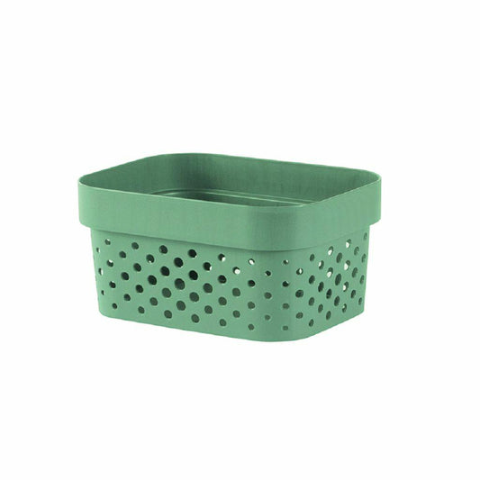 Curver | Cesta Infinity Dots Xs 1,4 L reciclado, verde, 100% material reciclado, 17 x 12,6 x 8,4 cm