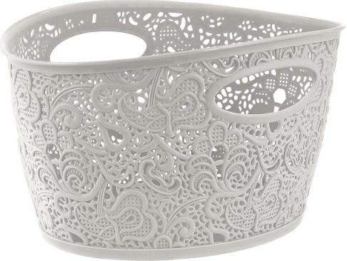 CURVER Crema Decorative Victoria Cesta con Motivo Floral de plástico