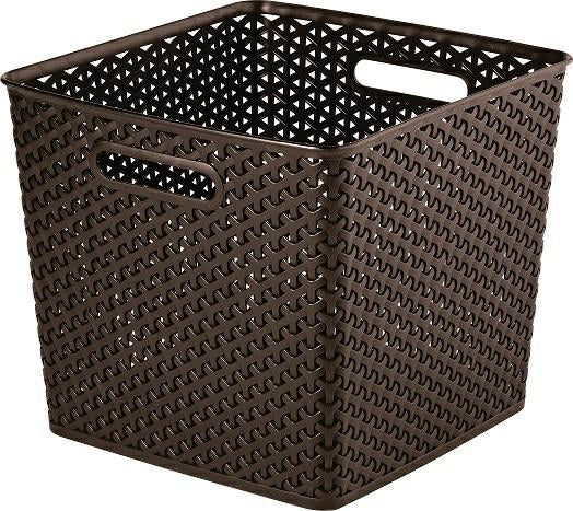 Curver - Cesta Organizadora Multiusos MyStyle 25L. con Asas - Color Chocolate