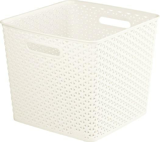 CURVER - Cesta Organizadora Multiusos MyStyle 25L. con Asas - Color Blanco Vintage (03613-885-00)