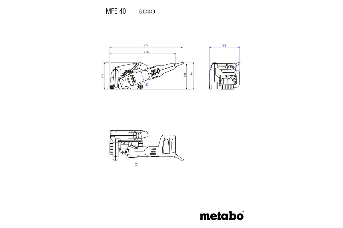 Metabo 604040500 - Rozadora de muros MFE 40