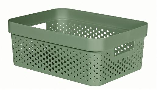 CURVER, Bandeja Infinity 17L, verde, 35,5 x 26,2 x 21,9 cm, plástico reciclado