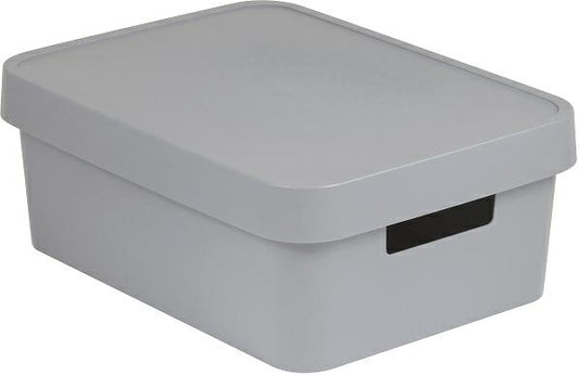 Curver 229246 Caja con Tapa de 11 L, Resina, Gris, 27x36.299999999999997x13.8 cm