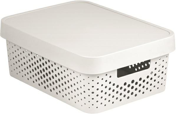 Curver 229167 Caja con Tapa de 11 L, Resina, Blanco, 27x36.299999999999997x13.8 cm
