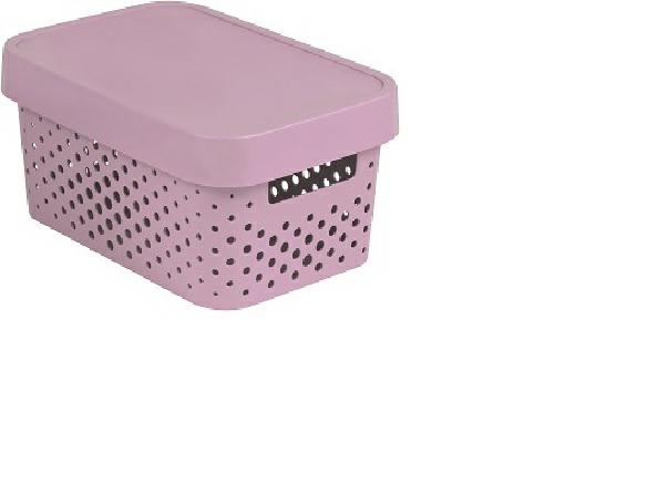 Curver Infinity - Caja de almacenaje calada 4,5 L con tapa, rosa