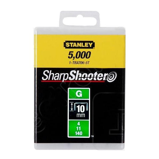 STANLEY - Grapas Industriales Tipo G, Tamaño 10 mm, Paquete de 5000 piezas, Acero Inoxidable y Resistente, Grapas de adecuada prestaciones o uso general 1-TRA706-5T