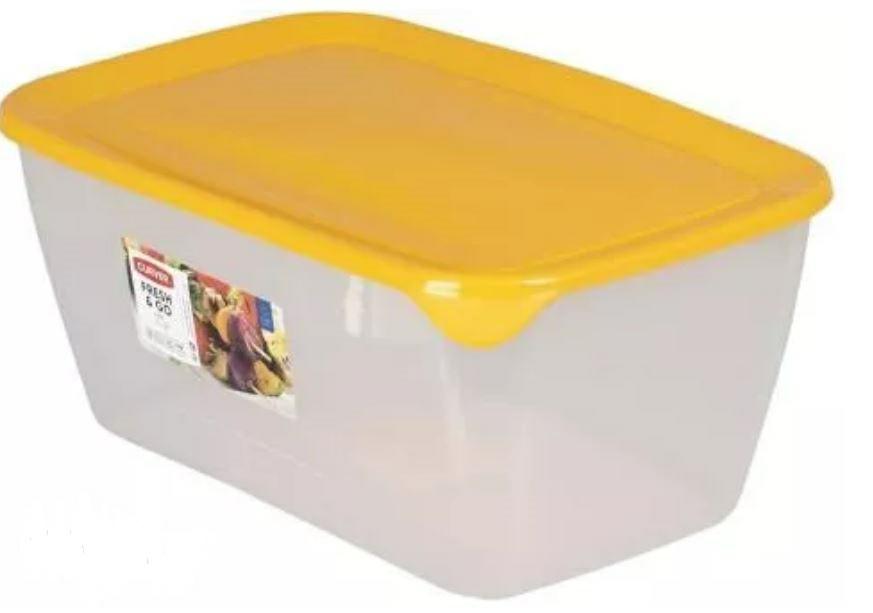 Curver Fresh&Go - Recipiente hermetico rectangular 5 L, amarillo/transparente