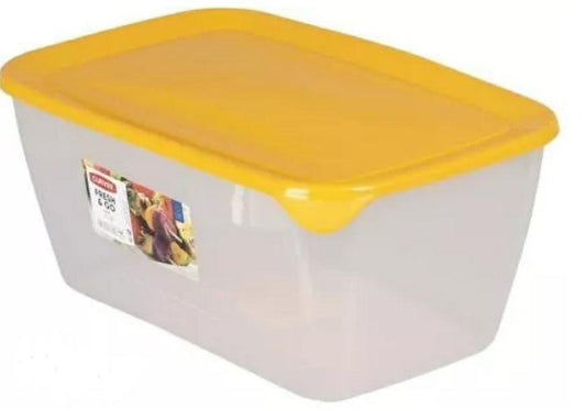 Curver Fresh&Go - Recipiente hermetico rectangular 5 L, amarillo/transparente