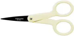 Fiskars Tijeras antiadhesivas Micro-Tip - 12 cm, para diestros y zurdos, Blanco, 1004682