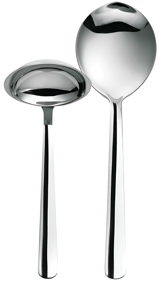 Fiskars Set de Cubiertos para Servir, 2 Piezas, Functional Form, Cucharón y Cucharón de Servicio, Acero Inoxidable 18/10, Plata/Brillante, 1002947