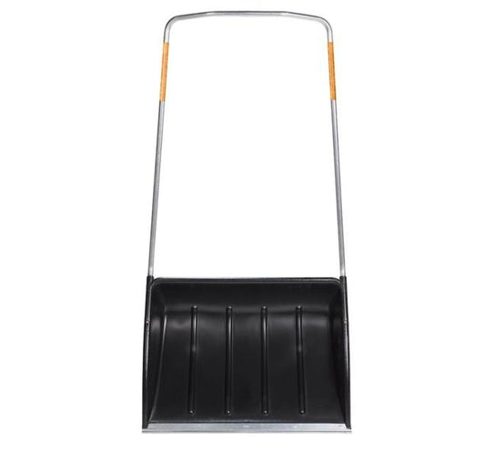 Fiskars SnowXpert Trineo quitanieves, Para grandes superficies, Ancho de pala: 74 cm, Pala de material sintético/Mango de aluminio, Negro/Naranja, 1003470