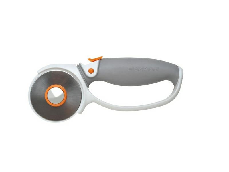 Fiskars Cúter rotatorio, Revestimiento de titanio, Ø 60 mm, para diestros y zurdos, Naranja/Blanco/Gris, 1004753