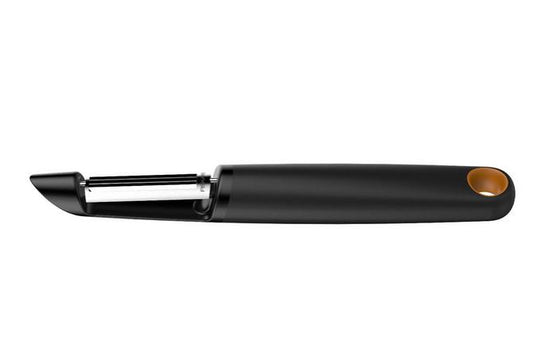 Fiskars Pelador de cuchilla móvil, Longitud: 18 cm, Acero/Plástico, Functional Form, Negro/Naranja, 1014419