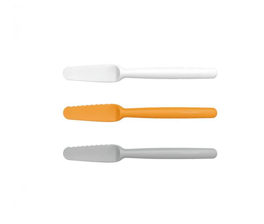 Fiskars Set de cuchillos de desayuno, 3 unidades, Plástico, Blanco/Naranja/Gris, Functional Form, 1016121