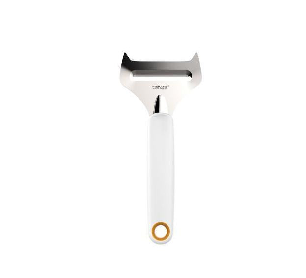 Fiskars Cortador de queso blando, Acero inoxidable/Plástico, Ancho de corte: 6 cm, Functional Form, Blanco, 1016128