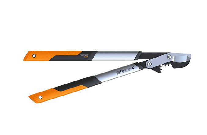 Fiskars Podadera, Cuchilla bypass para madera verde, PowerGear X, Tamaño M, Ø de corte: 5 cm, Largo: 64 cm, Acero templado, Negro/Naranja, LX94, 1020187