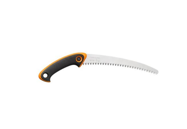 Fiskars Sierra de poda profesional, SW-240, Hoja curvada de acero, Estuche de almacenamiento y transporte incluido, Negro/Naranja, 1020200