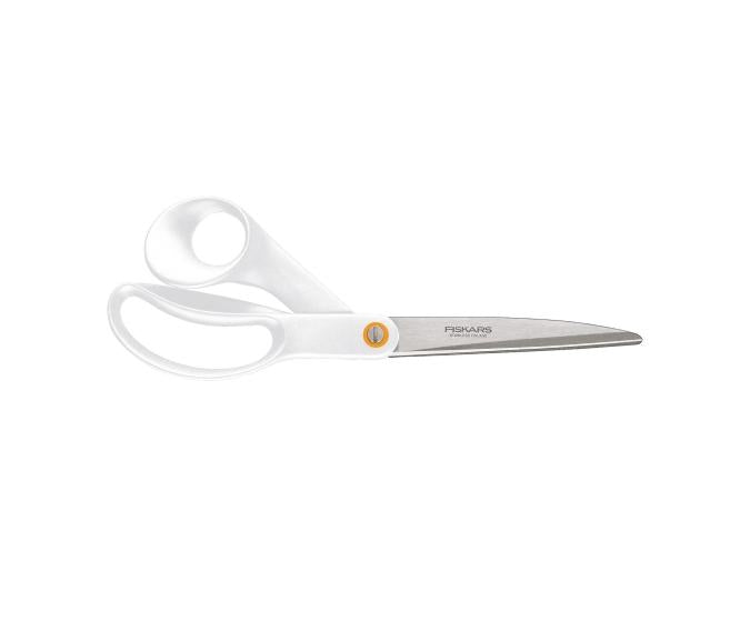 Fiskars Tijeras universales, Longitud total: 24 cm, Acero de calidad/Plástico, Functional Form, Blanco, 1020414