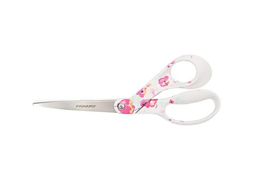 Fiskars Tijeras universales, longitud total: 21 cm, Acero/plástico de calidad, Inspiration, Motivo floral, 1023989