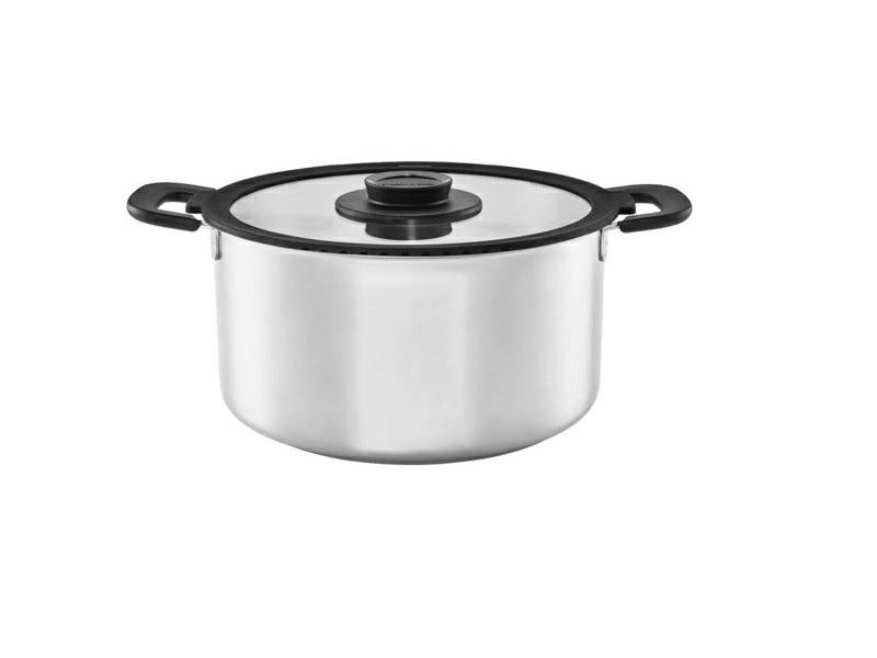 Fiskars Cazuela con tapa, 7 litros, Para todas las cocinas, Acero Inoxidable/Plástico, Ø 28 cm, Functional Form, 1026579