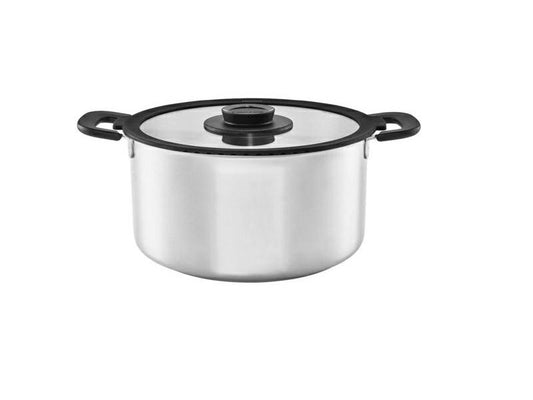 Fiskars Cazuela con tapa, 7 litros, Para todas las cocinas, Acero Inoxidable/Plástico, Ø 28 cm, Functional Form, 1026579