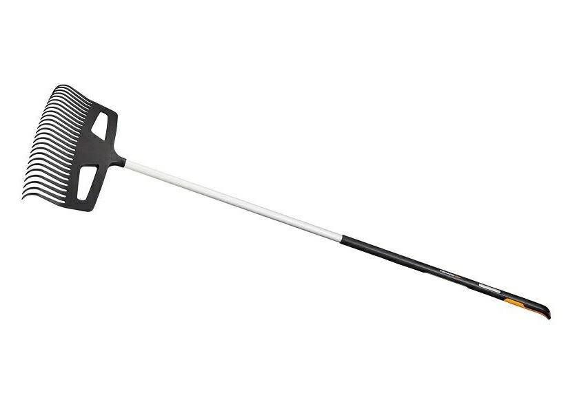 Fiskars Rastrillo para hojas, Púas muy resistentes, Negro/Naranja, Aluminio/Plástico, L, 1027037