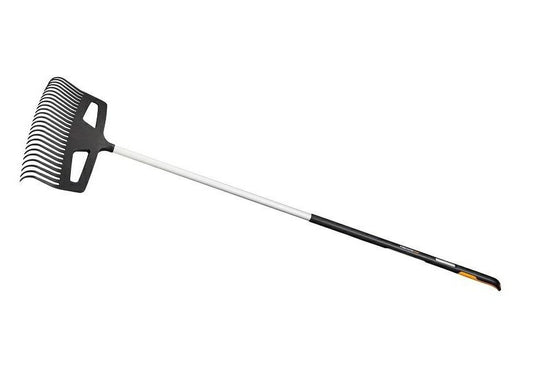 Fiskars Rastrillo para hojas, Púas muy resistentes, Negro/Naranja, Aluminio/Plástico, L, 1027037