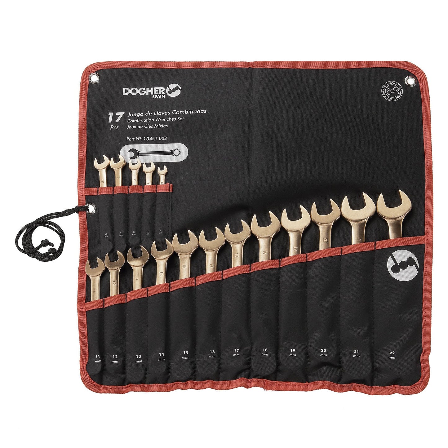 Dogher 10451-003 - Bolsa Nylon 17 Llaves Comb 3-22Mm Cu-Be