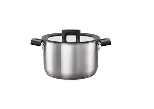 Fiskars Hard Face Cazuela, 5 litros, Acero inoxidable, 1052241