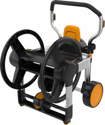 Fiskars Waterwheel XL manual con ruedas, Enrollador de manguera, Sin manguera, Enrollado manual, Rotación 360°, Diseño horizontal, 1062257
