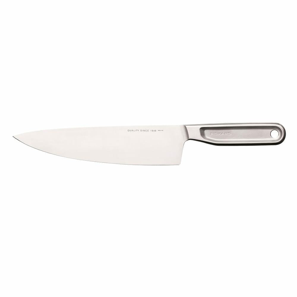 Fiskars Cuchillo de Cocinero All Steel, Grande, Longitud Total: 32,5 cm, Acero Duro Japonés Aichi, 1062882