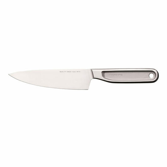 Fiskars Cuchillo de Cocinero All Steel, Pequeño, Longitud Total: 25,3 cm, Acero Duro Japonés Aichi, 1062886