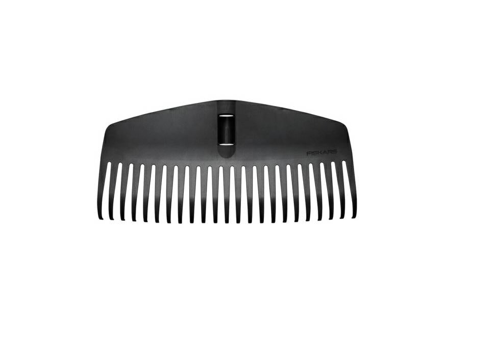 Fiskars Cabezal de Rastrillo, 23 Dientes, Conectable con el mango Solid de Fiskars, Ancho: 42 cm, Dientes de Plástico, Negro, M, Solid, 1063089
