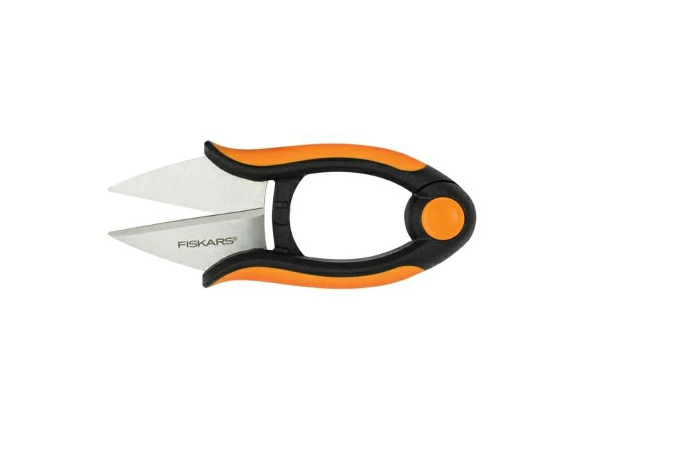 Fiskars Tijeras para hierbas, Longitud: 12,9 cm, Hojas de acero inoxidable/mangos de plástico, Negro/Naranja, Solid, SP-220, 1063326