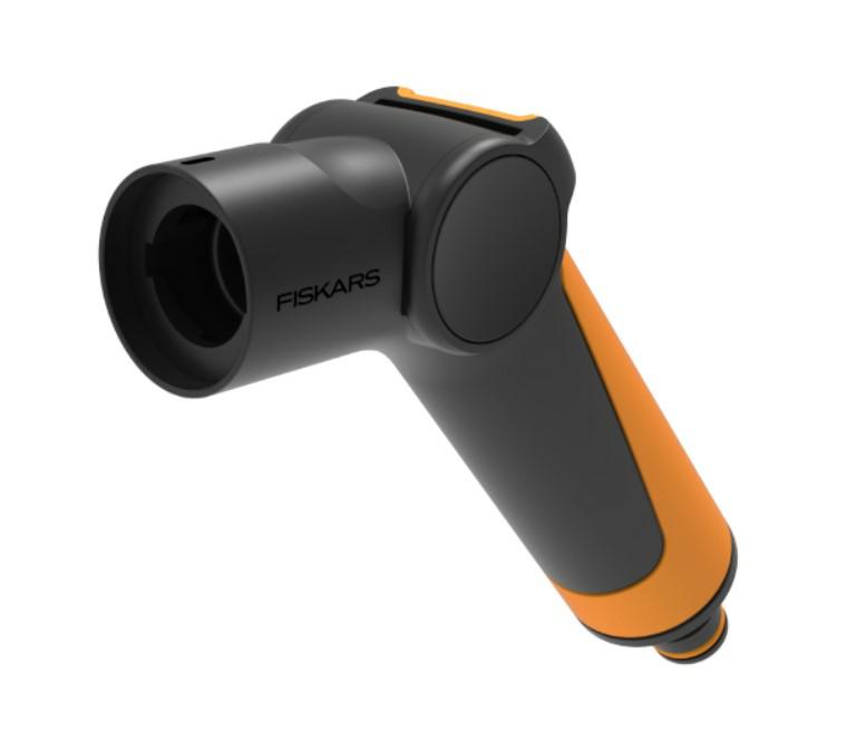 Fiskars Mango de Pistola Pulverizadora para Cabezales y Varillas de Riego Fiskars, Control Continuo del Caudal con el Pulgar, Tamaño Universal, Negro/Naranja, 1065491