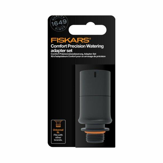 Fiskars Set de adaptadores para riego de precisión, Para conectar pistolas rociadoras (cabezales) a soportes de aspersor de pincho, Comfort, Negro/Naranja, 1070579