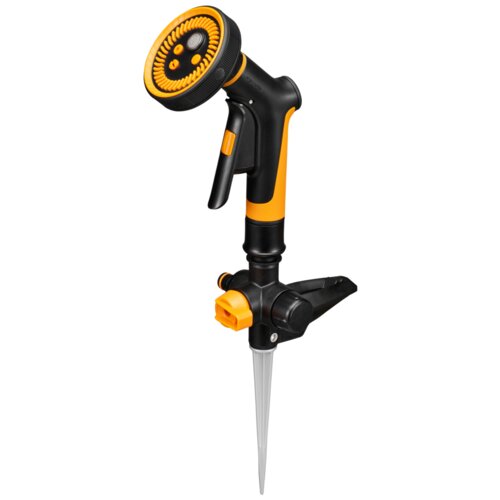 Fiskars Set básico para riego de precisión, Incluye Soporte de aspersor con pincho, Pistola rociadora Multi y Adaptador para barras de riego y aspersores Fiskars, Comfort, 1070830