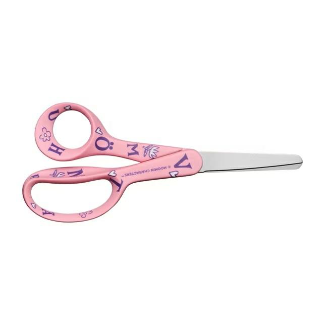 Fiskars X Moomin Tijeras infantiles con diseño Mumin, Para diestros, Longitud: 13 cm, Hojas de seguridad de acero inoxidable, Pequeña My, 1071496