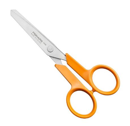 Fiskars Tijeras para papel Classic, Diestros y zurdos, Longitud total: 13 cm, Ergonomía del mango mejorada, Hoja de acero inoxidable/Mangos de plástico, Naranja, 1075063