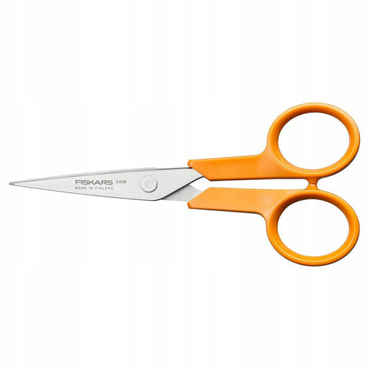 Fiskars Tijeras para trabajos manuales Classic, Diestros y zurdos, Longitud total: 13 cm, Ergonomía del mango mejorada, Hoja de acero inoxidable/Mangos de plástico, Naranja, 1075057