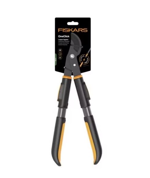 Fiskars OneClick Tijeras Bypass, Accesorio para Cortes Limpios, Requiere Mango S o de Madera FSC (Disponibles por separado), Cuchillas de Acero Endurecido, Negro y Naranja, 1082707