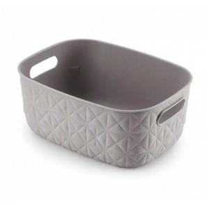 CURVER - Cesta de almacenamiento Softex 4L - Diseño elegante, ligero, apilable y práctico, 100% reciclado, 26 x 19 x 11 cm, color gris