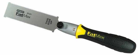 STANLEY FATMAX Mini sierra japonesa 120 mm, sierra de doble filo, hoja flexible y reafilable, mango bimaterial Cushiongrip, corte rápido y limpio, 0-20-331