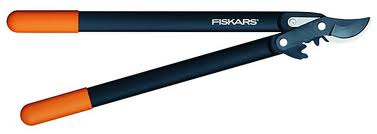 Fiskars Podadera con cuchilla bypass para madera verde, Sistema de cremallera PowerGear II, Diámetro de corte: 2,8 cm, Cuchillas de acero templado con cubierta antiadherente, Longitud: 56 cm, Negro/Naranja, L76, 1001553