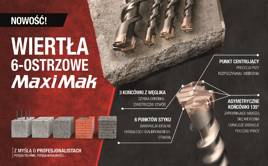 Makita B-30209 - Broca SDS-Max Maxi Mak de 6 filos, 20 x 1.360 x 1.500 mm