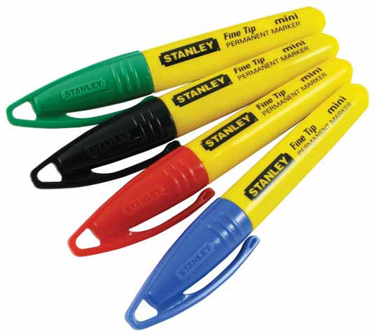 Stanley 1-47-324 - Mini marcador permanente punta fina, 72 unidades, color negro