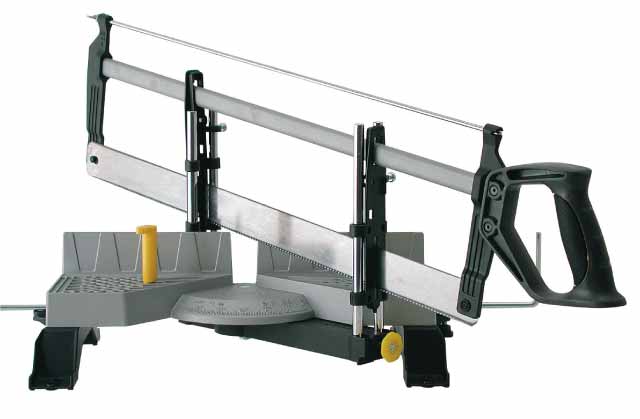 STANLEY Ingletadora con sierra, 7 ángulos seleccionables, mango antideslizante, incluye sierra trasera de 560mm, anchura de corte 45°=103mm / 90°=165mm, 1-20-800